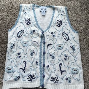Knit Vest with Embroidery